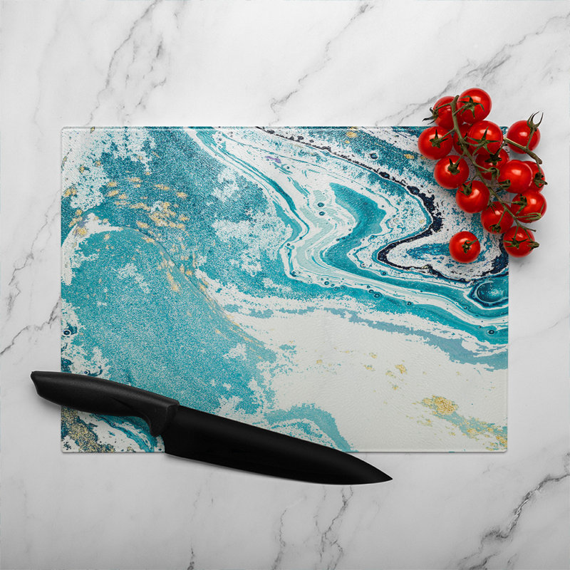 Marble In Glass Chopping Board, 40cm L x 28cm W