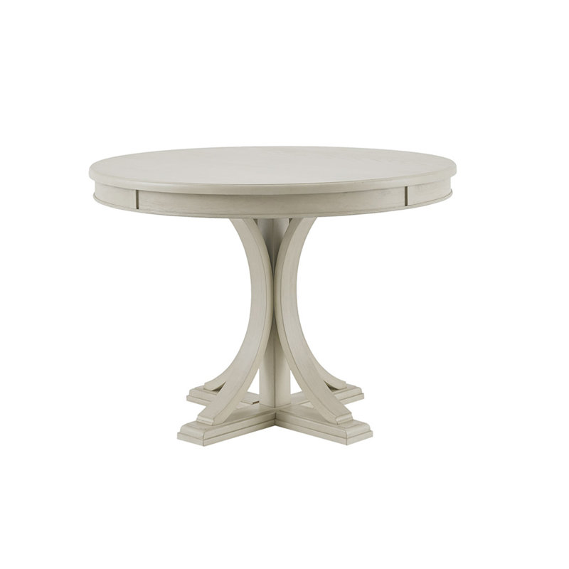 Table de salle à manger ronde 44 po, finition classique en bois massif pour salle à manger