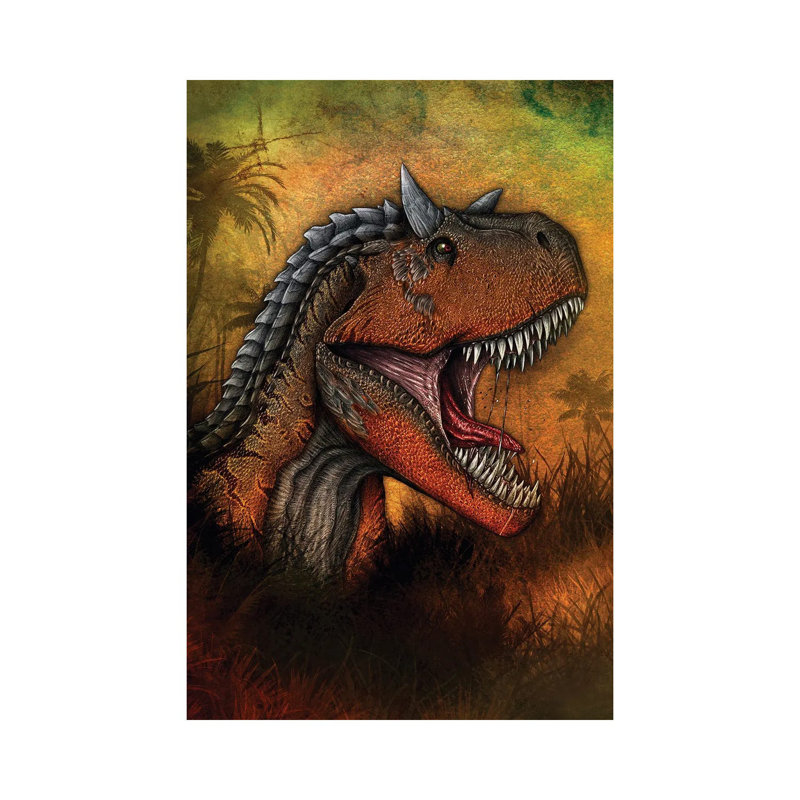 Carnotaurus Dinosaur Portrait by Aram Papazyan - Wrapped Canvas Print