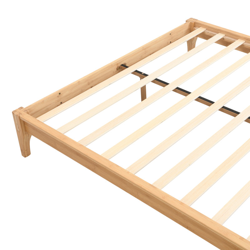 Lit plateforme en bois massif, Grand lit, Naturel