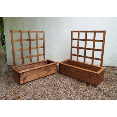 Fenton Handmade Wood Trellis Trough Planter Box