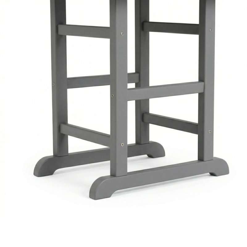 Table de patio carrée pour 4 personnes, Gris