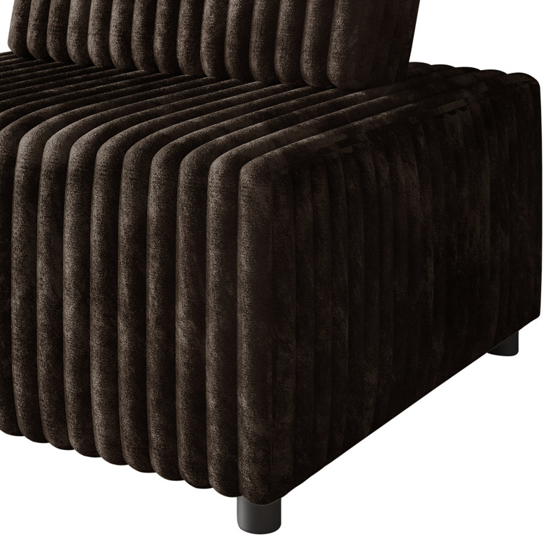Chair In Brown Velvet, Brown