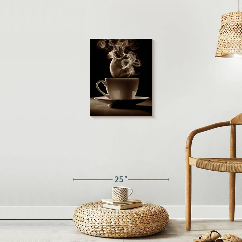 «Steaming Brewed Coffee», reproduction sur toile, H 20 po x l 16 po x P 1,25 po