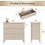 Table de chevet traditionnelle à 3 tiroirs, table d'appoint pour chambre à coucher-129514681