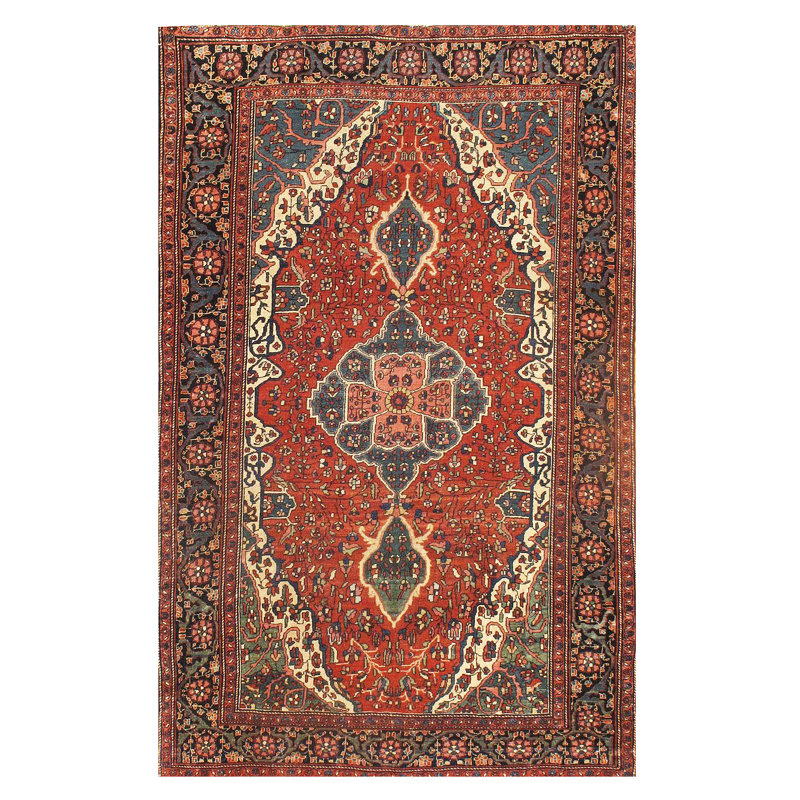 Tapis de zone one-of-type à main noué la rouille 4 pi 2 po x 6 pi 3 po Gloriann