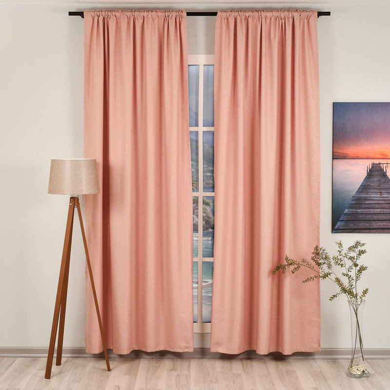 Extra Wide & Extra Long Custom Made Decorative Single Panel, Baby Pink, 100" W x 132" L