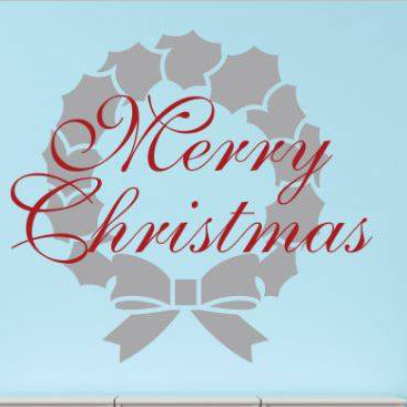 Décalcomanie murale joyeux de noël, H 18 po x l 18 po x P 0,16 po