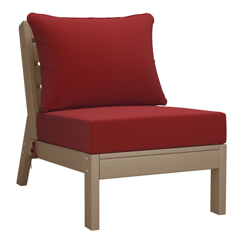 Ensemble de conversation à assise profonde 3 pièces avec coussins, Light Brown, Red