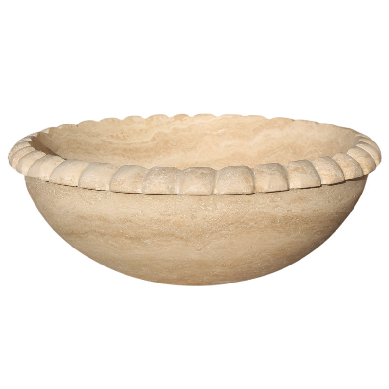 TashMart 16'' Stone Circular Bathroom Sink, Light