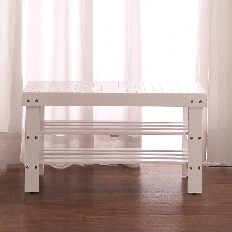 Shoe Bench - Quality Solid Wood Material, White