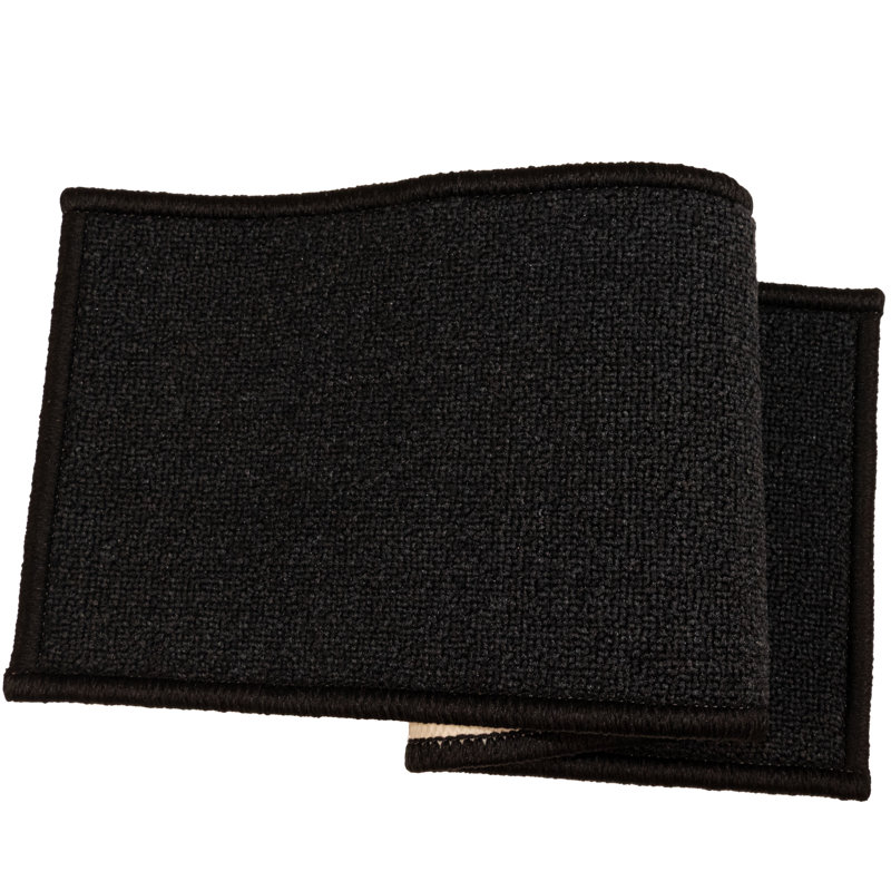 Tapis d'escalier antidérapant lavable à la machine, Rectangle 3 pi x 11,5 po, Noir
