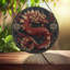 Panneaux de vitrail attrape-soleil Dragon rouge à crinière dorée pour décoration de fenêtre-862373986