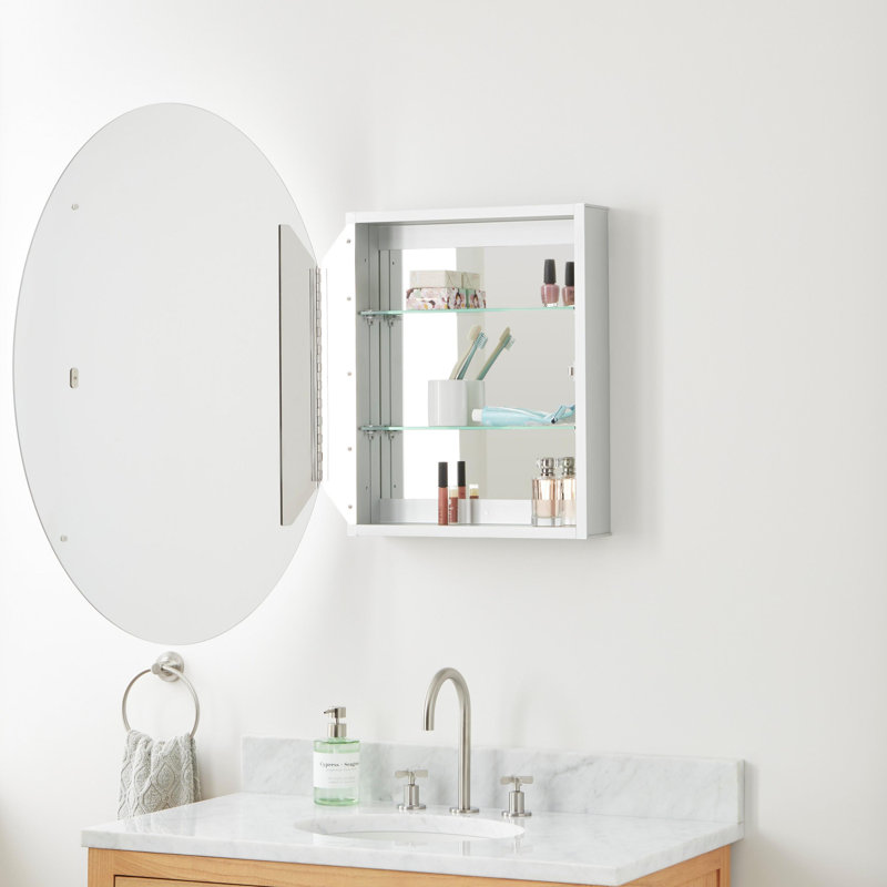 Montrese Single Door Medicine Cabinet with Adjustable Shelves, 36" x 24"