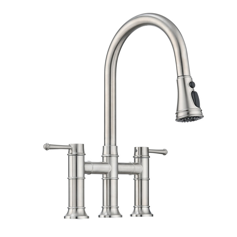 Robinet de cuisine rétractable Rainlex, Nickel brossé