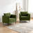 Accent Chair for Living Room, Velvet Comfy Single Sofa Chair Mid-Century Modern Armchair with 1 Pillow and Metal Legs for Bedroom Office Reading-1290054617