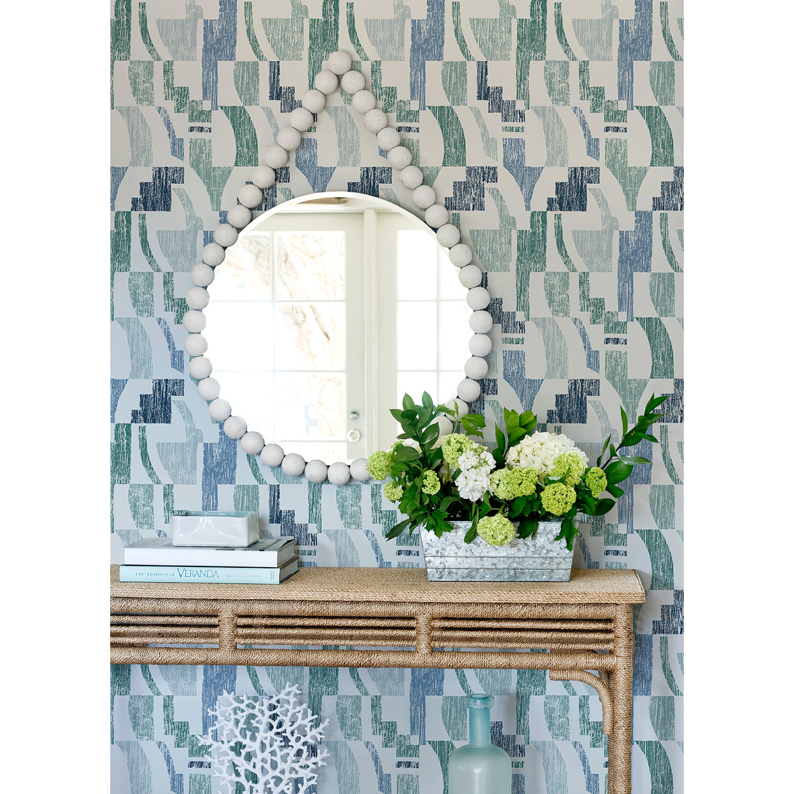 Sarda Modern Peel & Stick Geometric Wallpaper, Blue