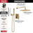 Delta Modern 14 Series Square Rain Shower System Faucet Set, Rainfall Brushed Gold Shower Head and Handle Set, Valve Trim Kit, 10 Inch, Champagne Bronze (Valve Not Included)-123443797