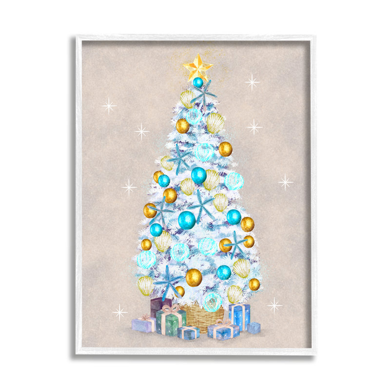 Décoration de Noël blanche, décorations d'arbre de Noël, art texturé noir par estampe numérique par Ziwei Li