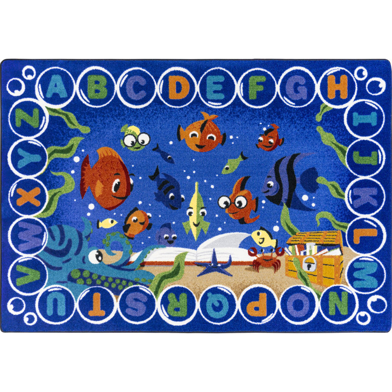 Tapis Underwater Readers par Joy Carpets, Rectangle 5 pi 4 po x 7 pi 8 po