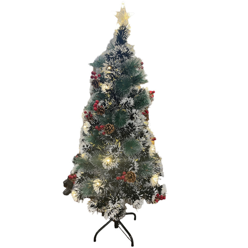 Lighted Artificial Pine Christmas Tree, 4ft H