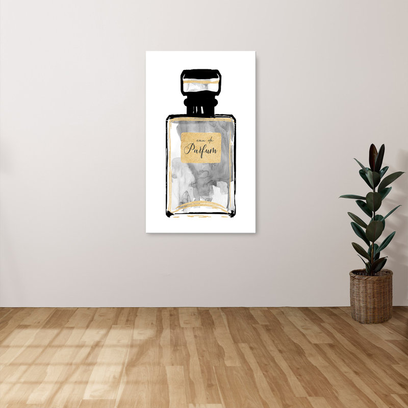 "Black and Gold Perfume II" par Carol Robinson, reproduction sur toile, H 40 po x l 24 po x P 1,5 po