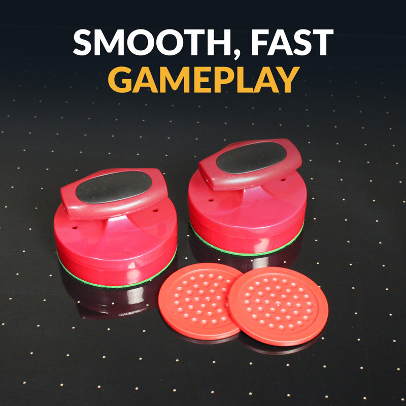 Hathaway Pro-Series Air Hockey Pucks and Strikers Set for Family Game Room - With Ergonomic 4-in Strikers, 3-in ABS Pucks, Felt Bottoms & Chip-Resistant Design - Red Finish