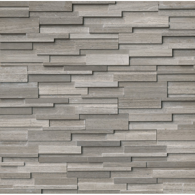 Stonecrest 6 in. x 18 in. Honed Marble Ledger Corner Wall Tile, Cindero