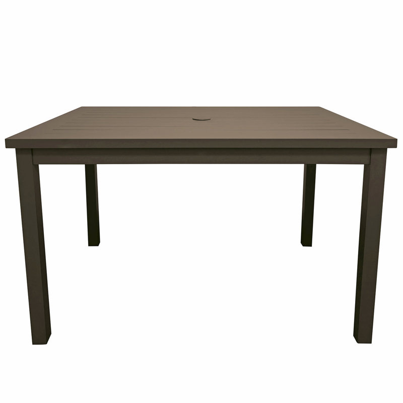Table de salle à manger en aluminium, Bronze, L 33,5 po x L 48 po x H 29 po