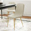 Chaise d'appoint rembourrée en lin 34,6 "avec pieds en métal