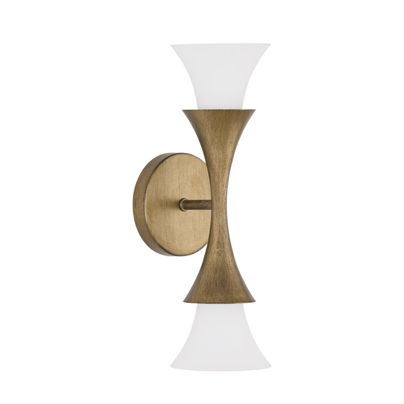 5" W x 15" H 2-Light Sconce in Mystic Luster with Soft White Glass
