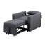 Fauteuil convertible en lin gris foncé 33,25 po Zoey-1814619960