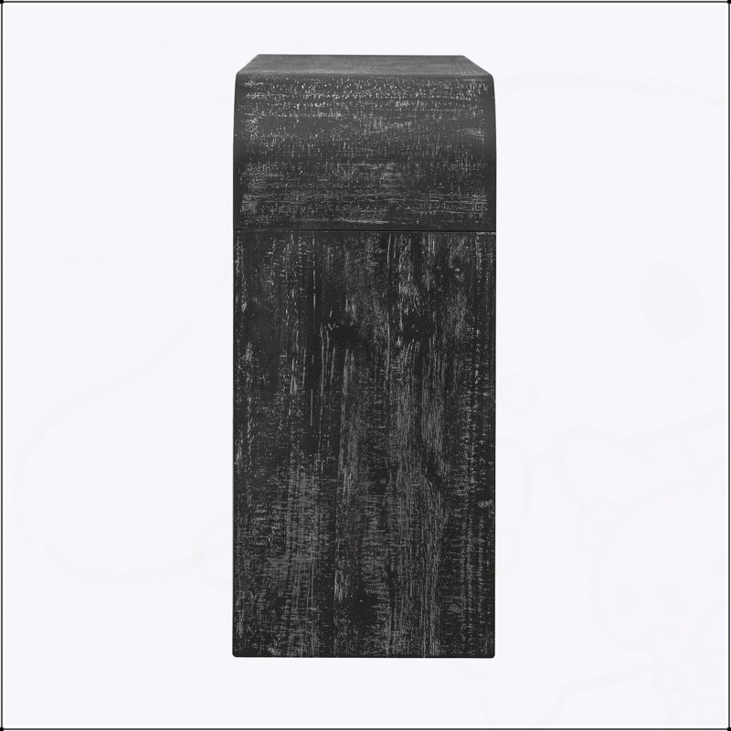 Console rétro avec 2 grands tiroirs, conception étroite pour l'entrée et le salon, finition noire antique