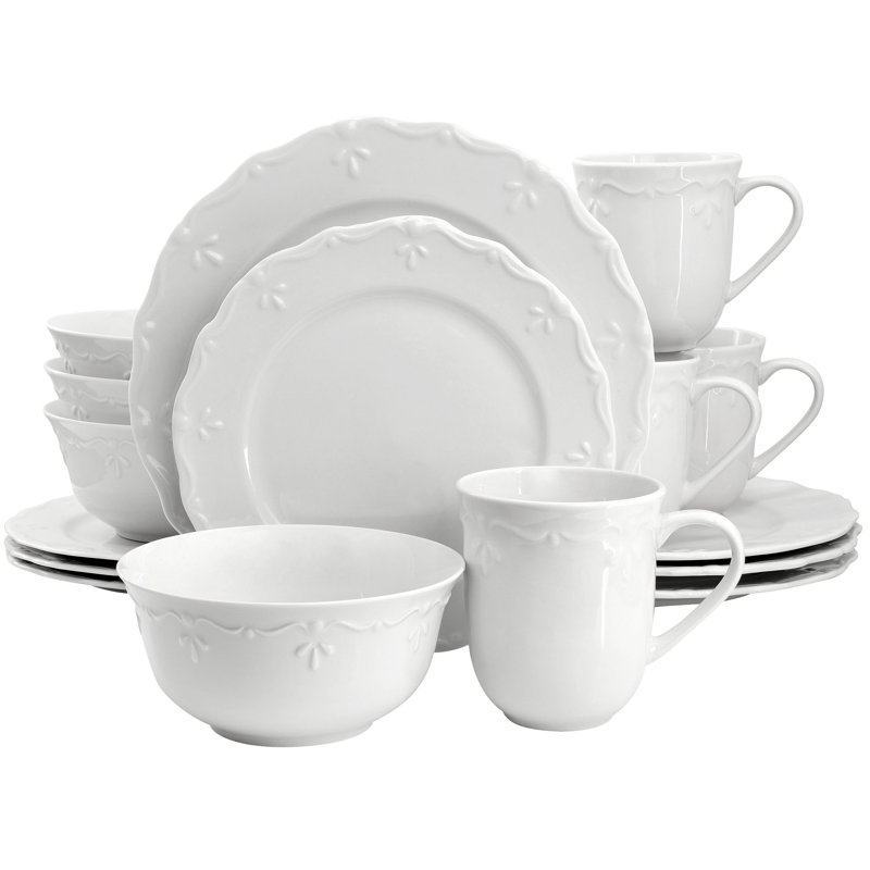  Service de table en porcelaine blanche 16 pièces Henryi