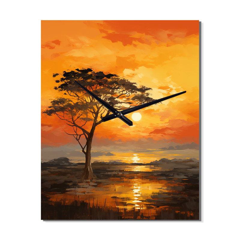Horloge murale africaine arbre surdimensionné Essence III, Petit