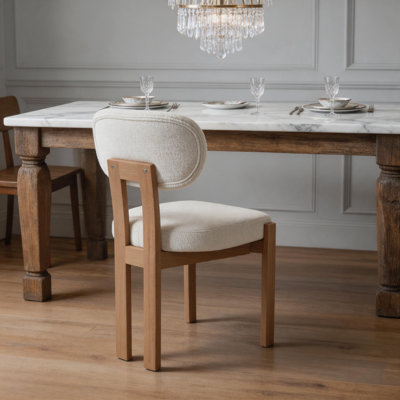Ensemble de 2 chaises de salle à manger de style campagnard, chaises d'appoint rembourrées en tissu moderne avec pieds robustes en bois massif, chaises de cuisine de salle à manger compactes d'une capacité de poids de 250 lb pour les petits espaces