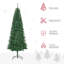 Sapin de Noël artificiel mince avec branches réalistes et matériau ignifuge