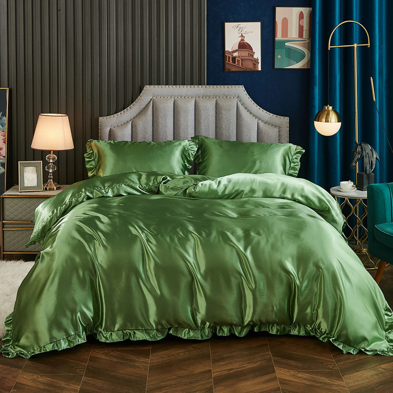 Polyester Satin Duvet Cover, Full Duvet Cover + 2 Full Shams