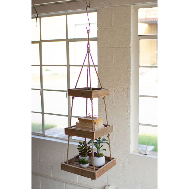 Dyal 14'' W Solid Wood Ceiling Mounted Rack