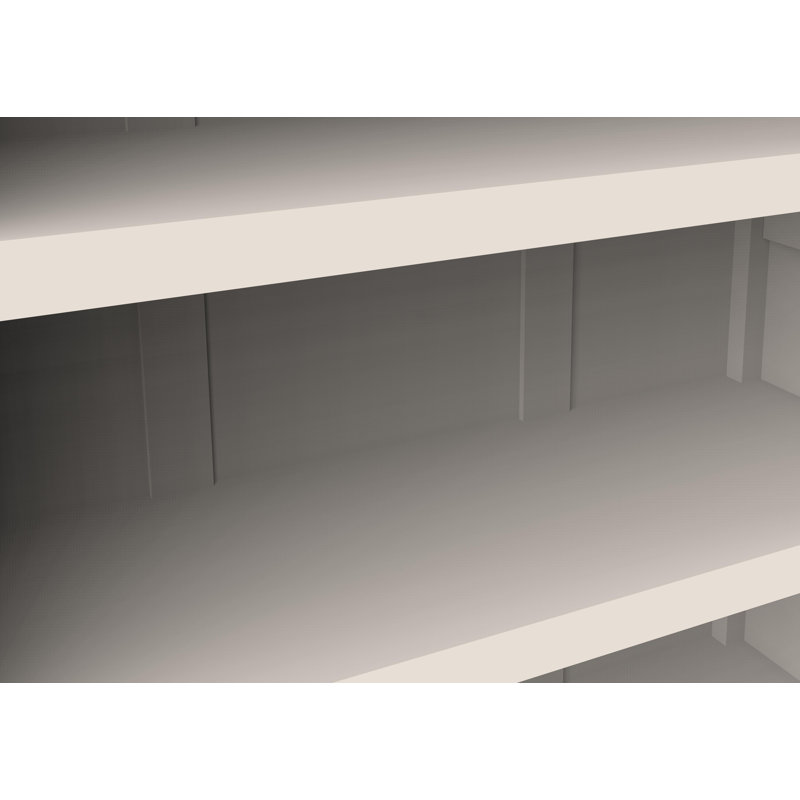 Bibliothèque en bois massif Arise-Sun, (3 tablettes) H 35,4 po x l 35,2 po x P 13,3 po, Blanc/naturel