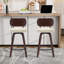 Ensemble de 2 tabourets de bar et de comptoir pivotants en similicuir-114332654
