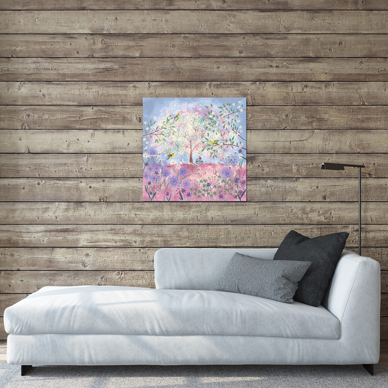 «Periwinkle Spring Flora» par Joy Laforme - impression non encadrée, H 24 po x l 24 po x P 0,25 po