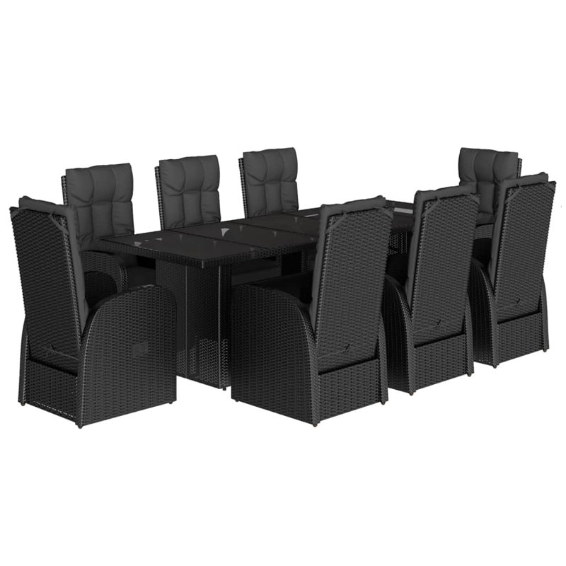 8 - Person Wicker Patio Dining Set with Rectangular Table , Cushions Included