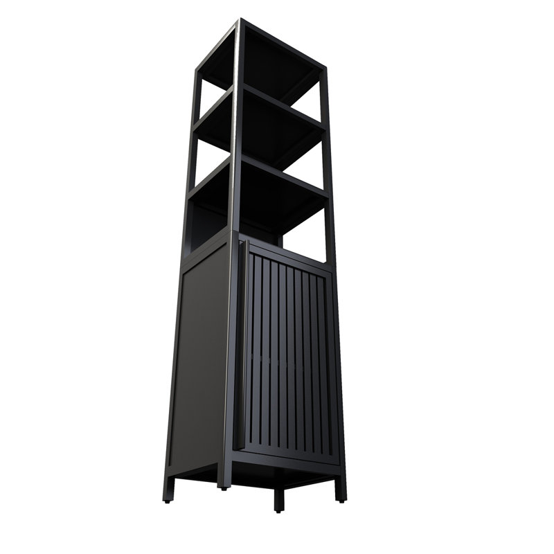 Storage Tall Slim Cabinet With Shutter Door And 3 Tier Shelves, Freestanding Linen Tower Cabinet For Living Room, Kitchen, Bathroom Organizer