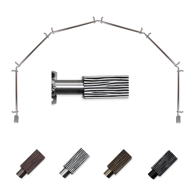 Tringle à rideaux simple ajustable avec baie vitrée de 0,81 po, Cacao, 28 po à 48 po (chaque côté)