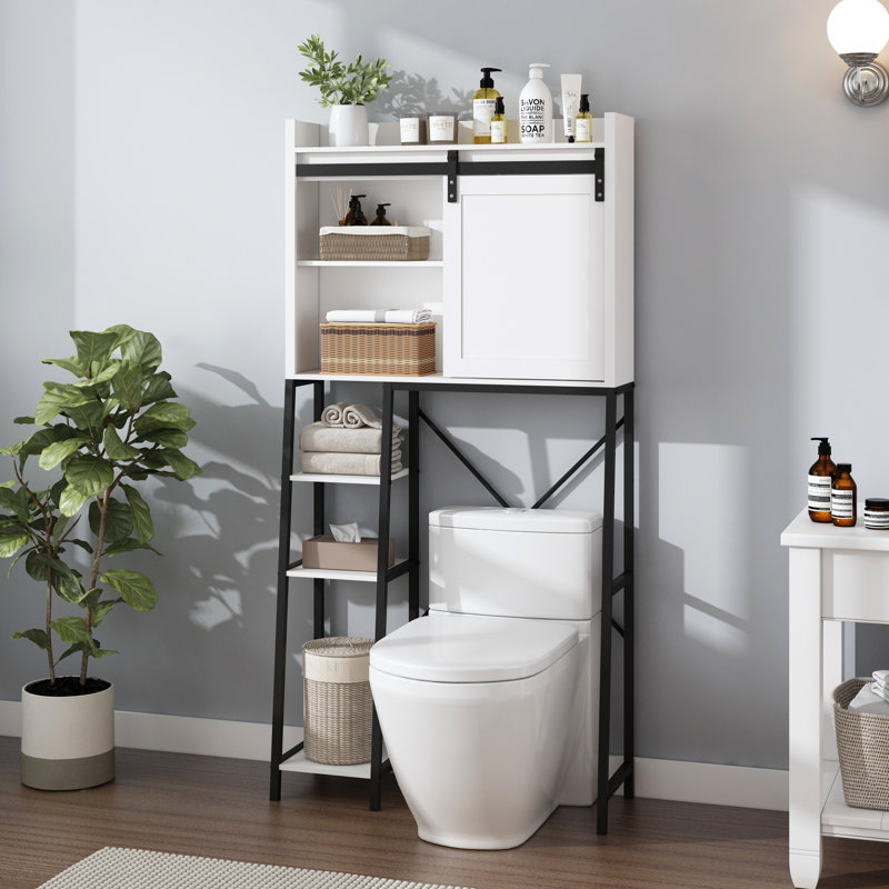 Over The Toilet Storage Cabinet, Bathroom Shelves Over Toilet With Sliding Barn Door