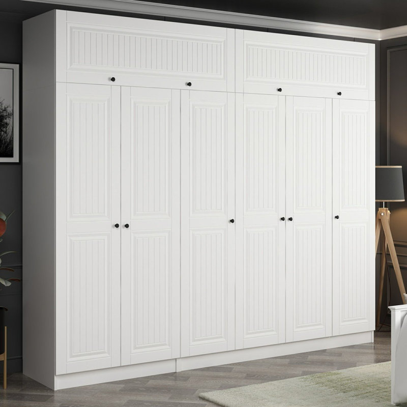 Elina Manufactured Wood Wardrobe, 255cm H x 270cm W x 52cm D