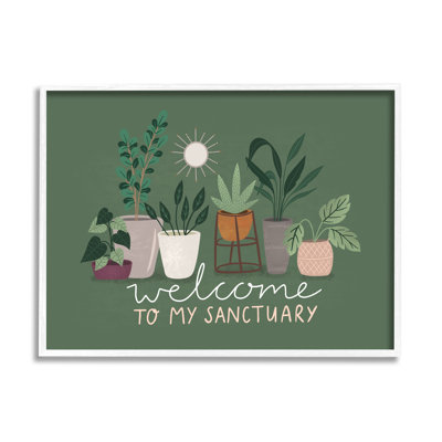 Welcome to My Sanctuary Expression Green House Plants par Louise Allen Designs - impression