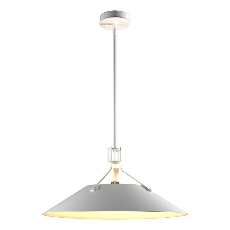 Henry Outdoor Pendant with Metal Shade, Coastal White, 11.8" H x 23.2" W x 23.2" D