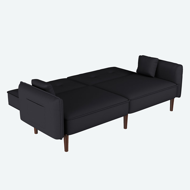 Canapé convertible Bohlman, 100 % polyester noir